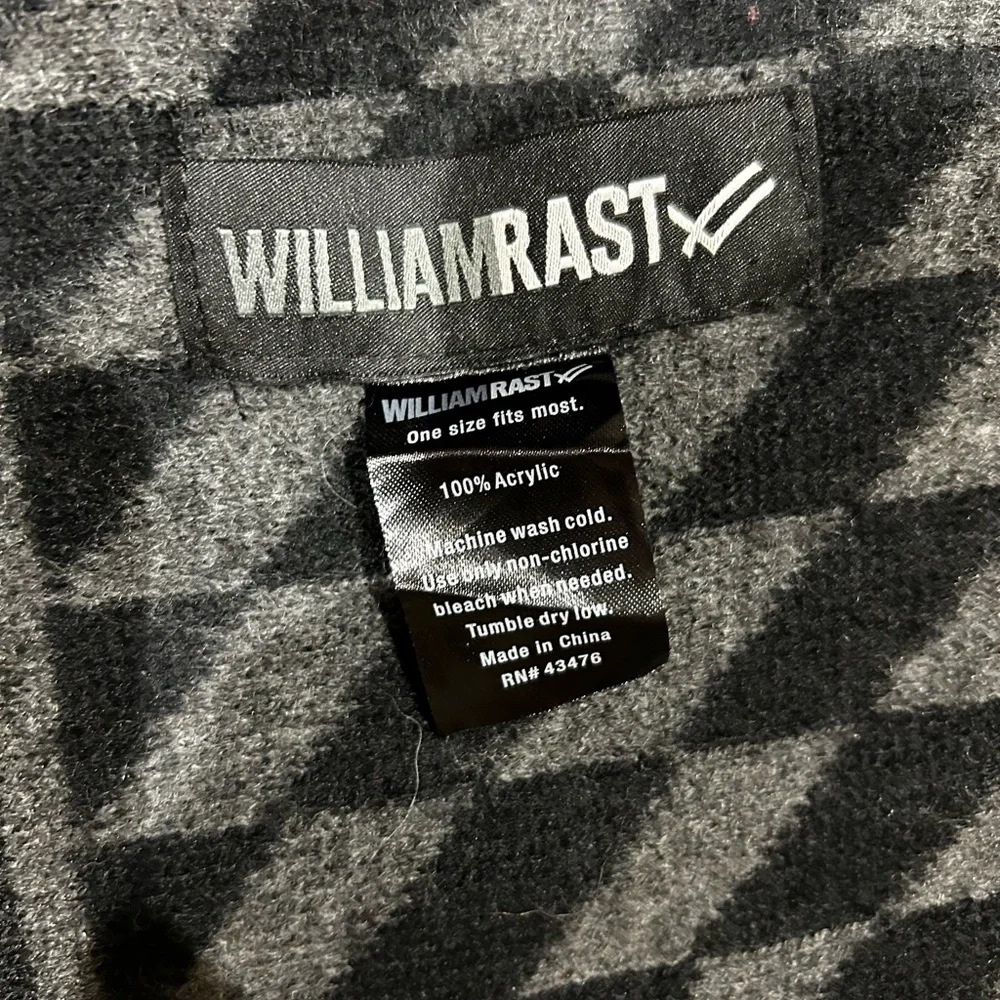 William Rast Black and Gray Patterned Men's Scarf